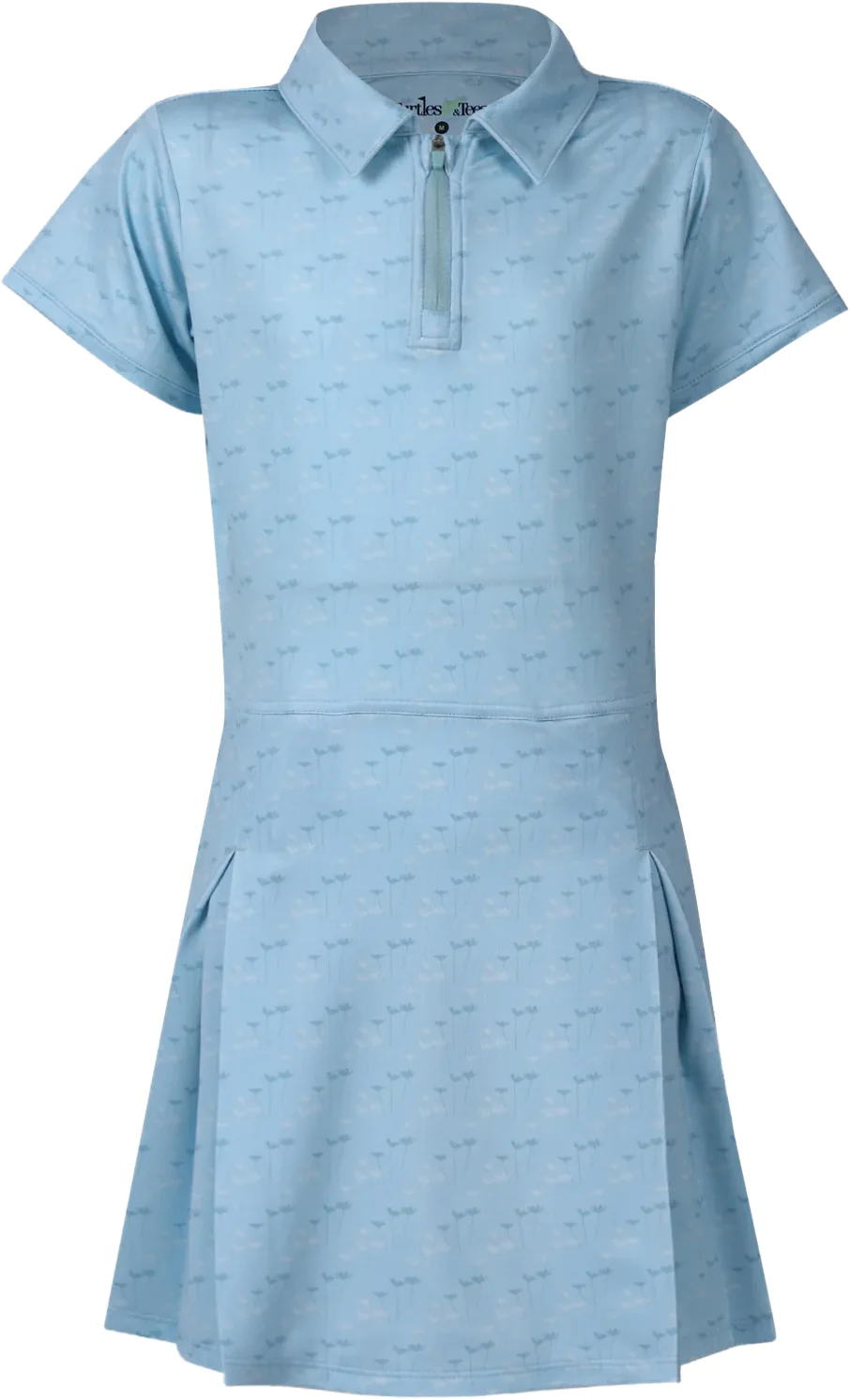 Turtles & Tees Junior Girls Keely Short Sleeve Golf Dress - Blue, Size: Small (5/6)