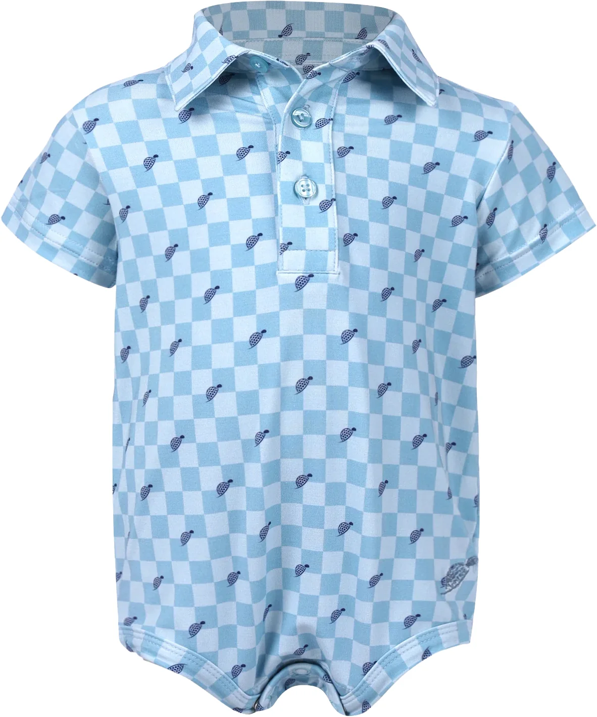 Turtles & Tees Toddler Boys Mini Auggie Golf Polo Onesie - Blue, Size: 12-18 Months