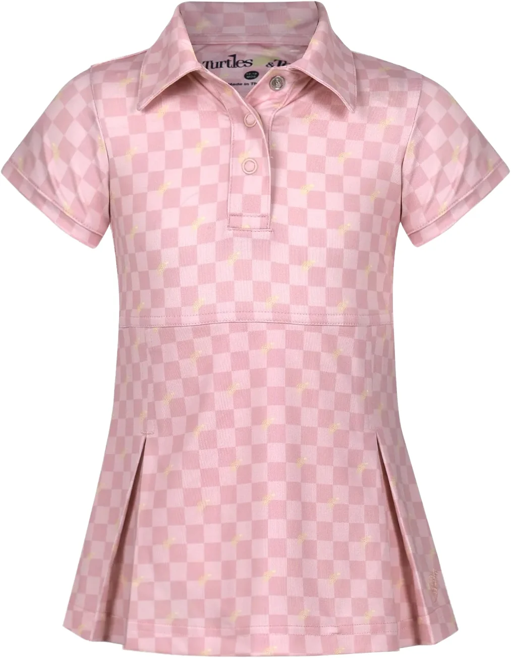 Turtles & Tees Toddler Girls Mini Keely Short Sleeve Golf Dress - Pink, Size: 2T