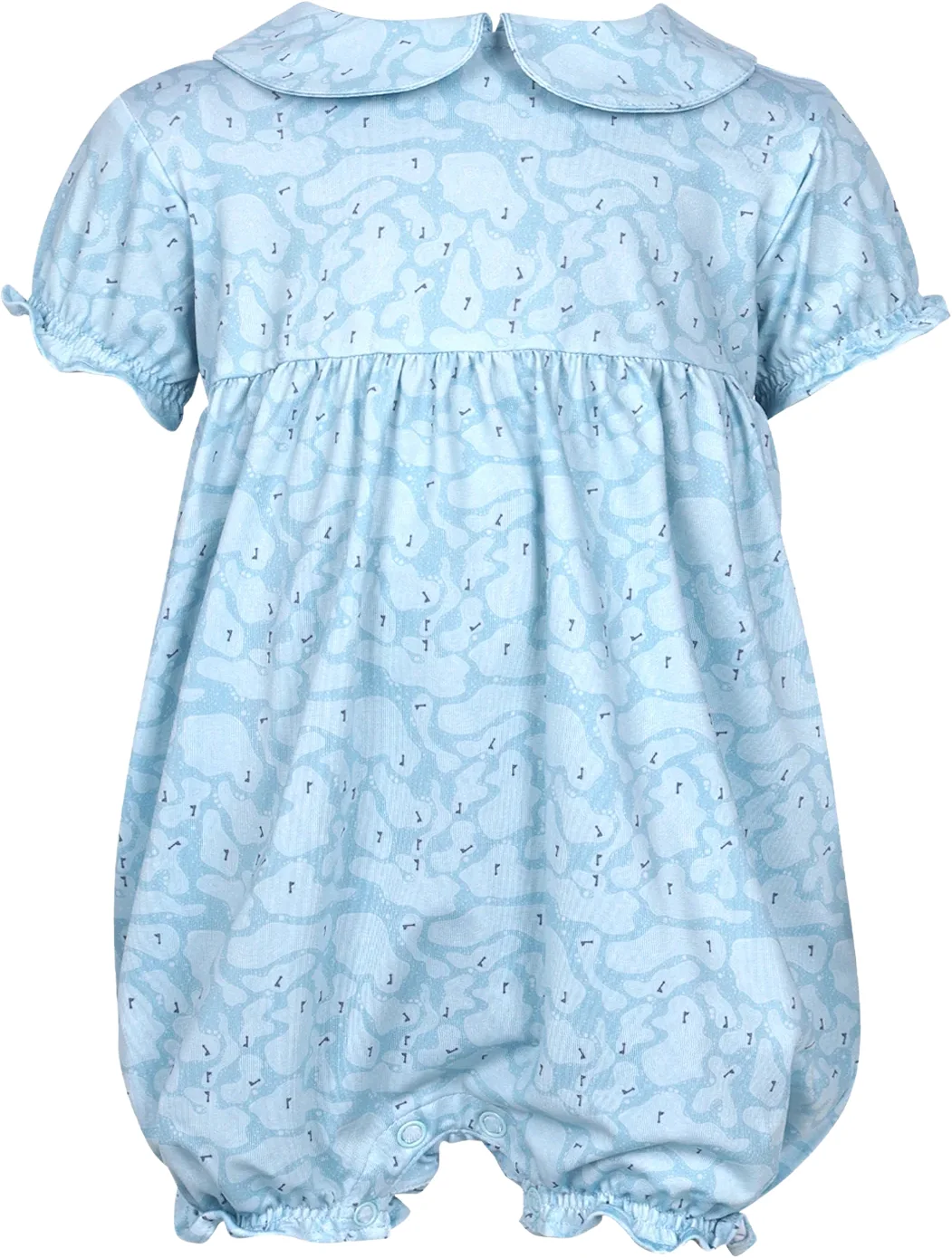 Turtles & Tees Toddler Girls Mini Kora Golf Romper - Blue, Size: 12-18 Months