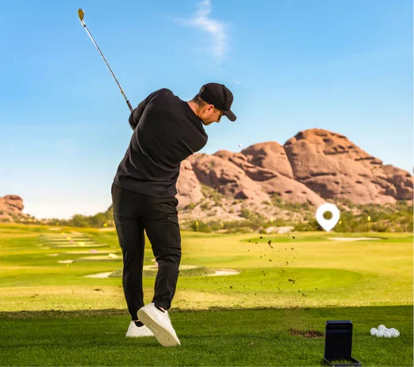 Blue Tees Rainmaker Portable Golf Launch Monitor Target Distance Mode