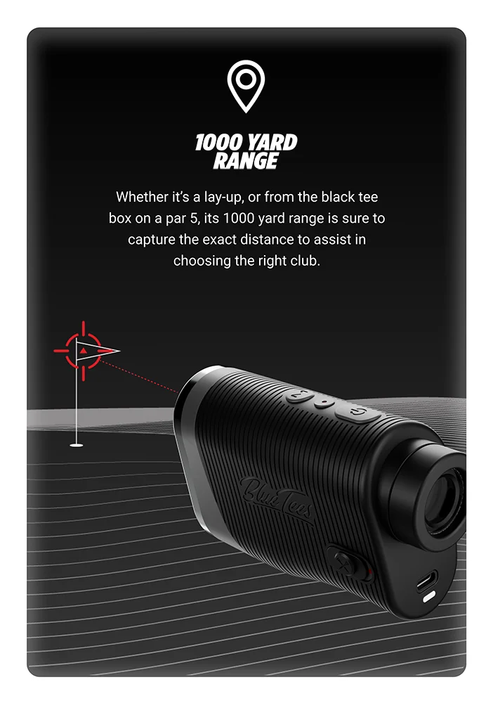 Blue Tees Series 3 Max+ Golf Rangefinder 1000 Yard Range