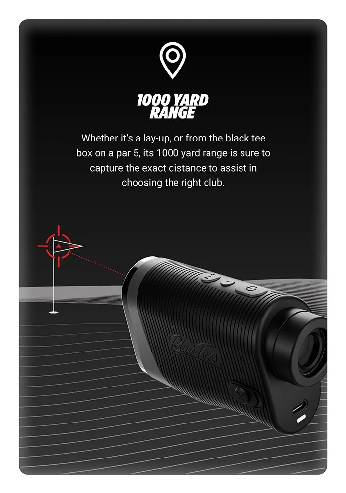 Blue Tees Series 3 Max+ Golf Rangefinder 1000 Yard Range
